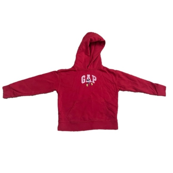 Gap x Disney Red Mickey Mouse Graphic Hoodie Sweatshirt Kids Size Small - Picture 2 of 14